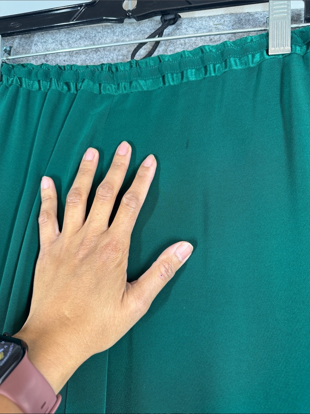 Windsmoor Wide Leg Drawstring Pants Emerald Green Size 16 Minimalist Chic Luxe - Picture 9 of 13